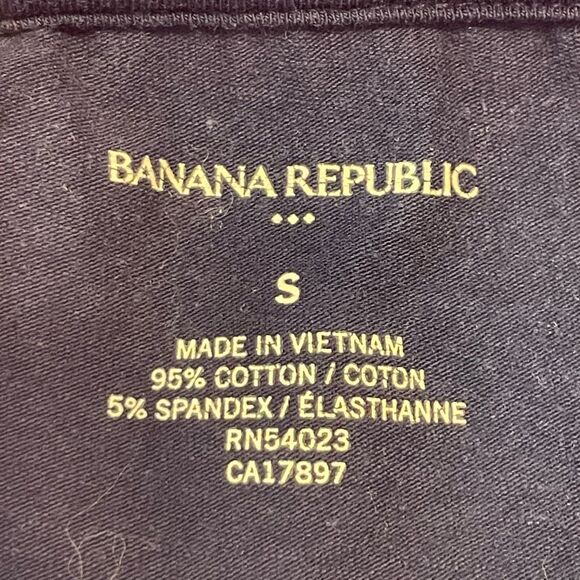 Banana Republic Classic V-Neck Tee Navy Blue Knit Short Sleeve Pull-Over S - Picture 4 of 6